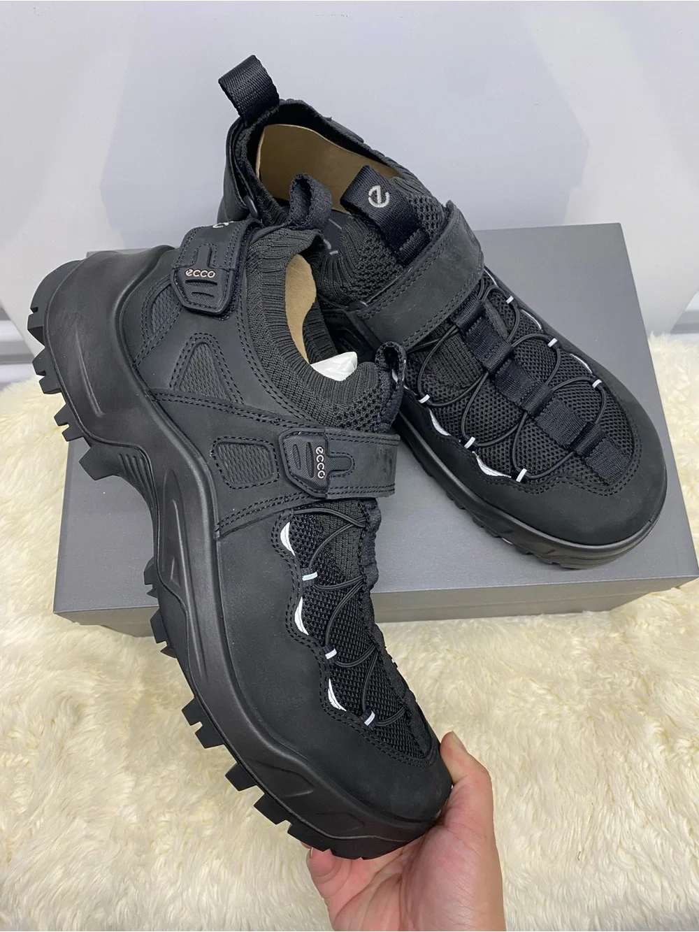 NIB! ECCO Men's Offroad Explorer 2-Strap Rugged Sport Hiking Shoes Size 12-12.5